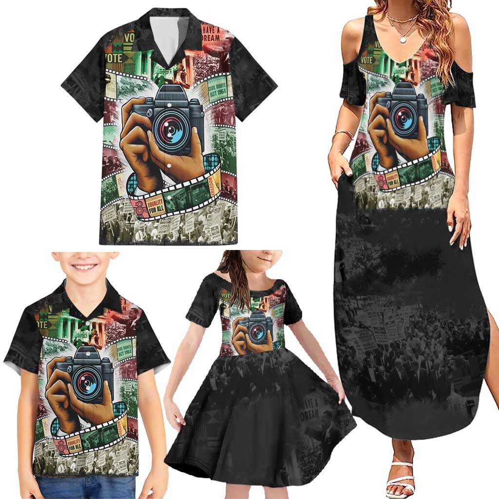 Heritage in Frames Civil Rights Leaders Family Matching Summer Maxi Dress and Hawaiian Shirt African-American Photography - Wonder Print Shop