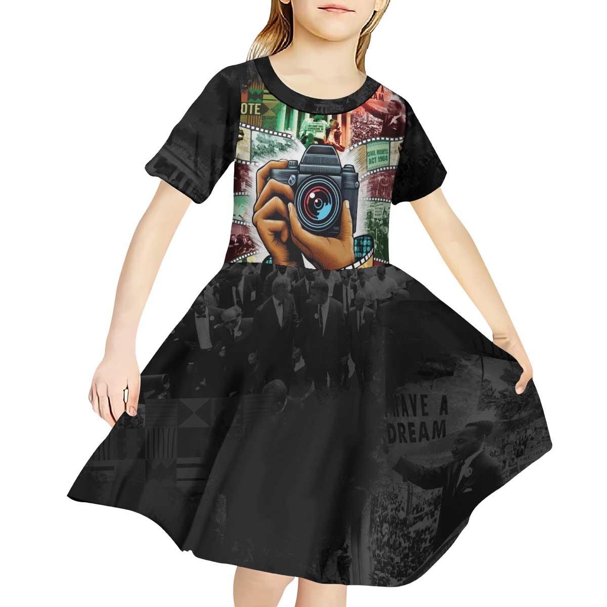 Heritage in Frames Civil Rights Leaders Kid Short Sleeve Dress African-American Photography - Wonder Print Shop