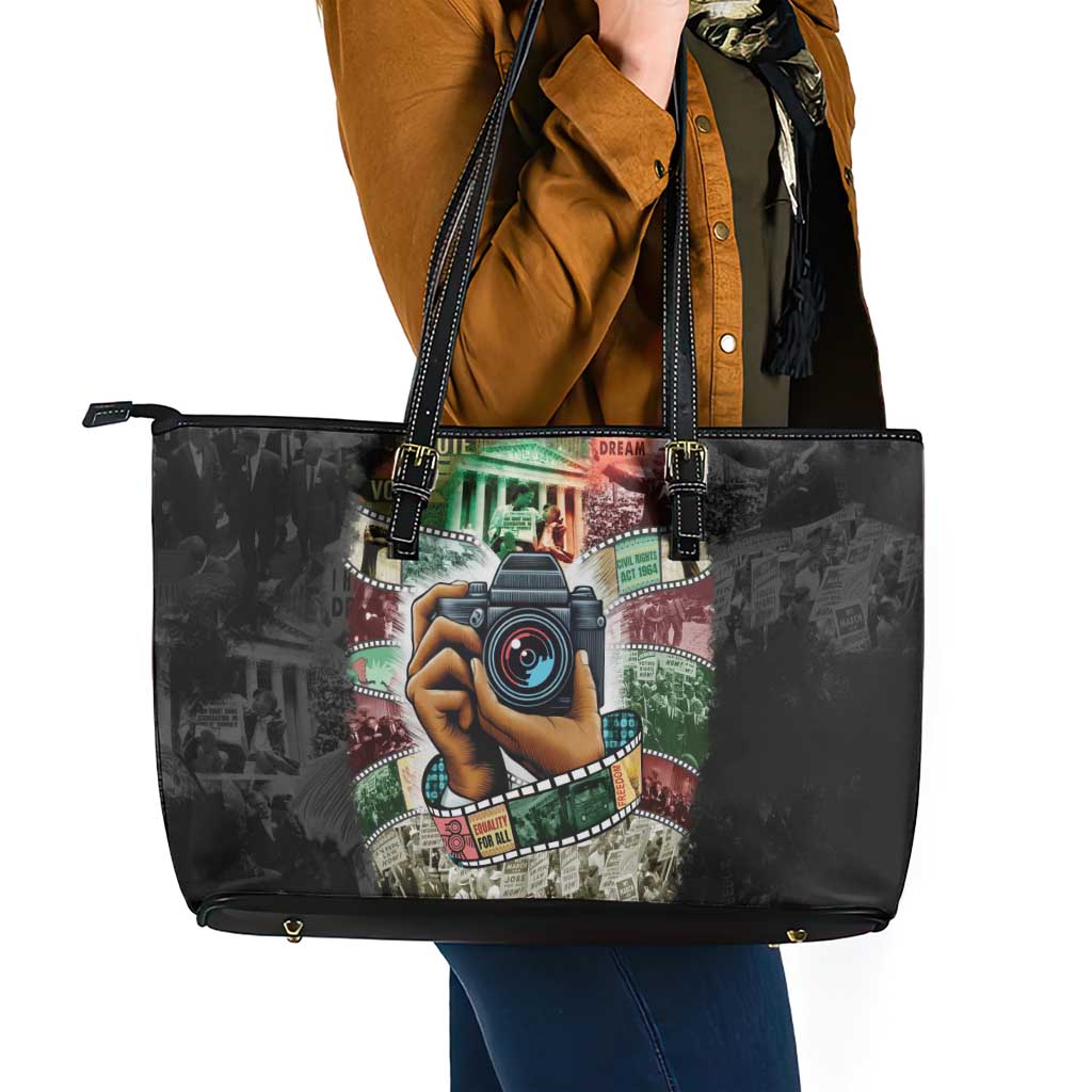 Heritage in Frames Civil Rights Leaders Leather Tote Bag African-American Photography - Wonder Print Shop