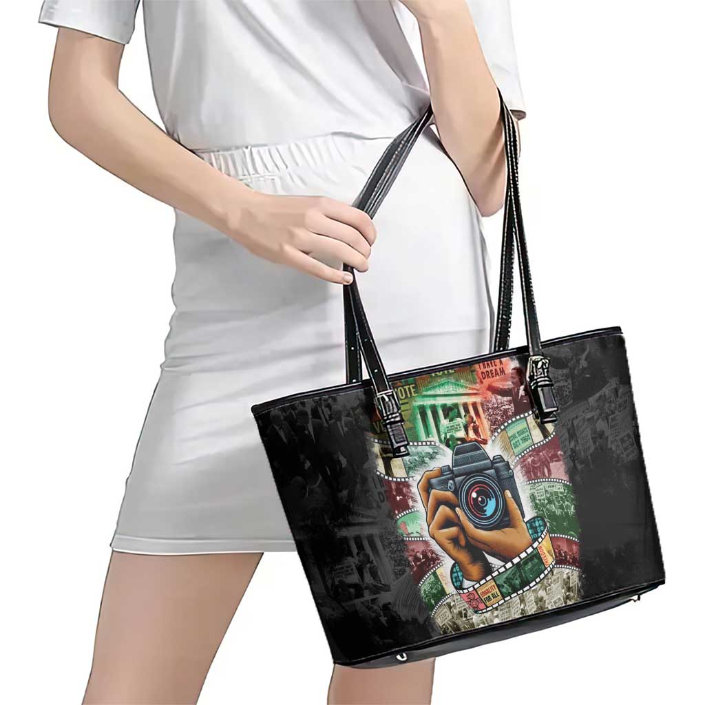 Heritage in Frames Civil Rights Leaders Leather Tote Bag African-American Photography - Wonder Print Shop