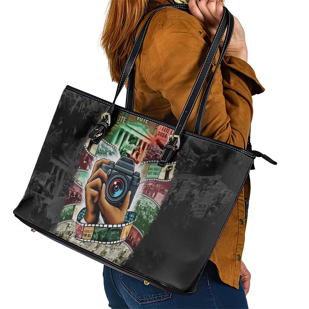Heritage in Frames Civil Rights Leaders Leather Tote Bag African-American Photography - Wonder Print Shop