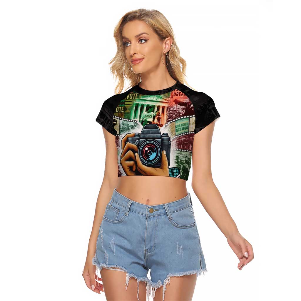 Heritage in Frames Civil Rights Leaders Raglan Cropped T Shirt African-American Photography - Wonder Print Shop