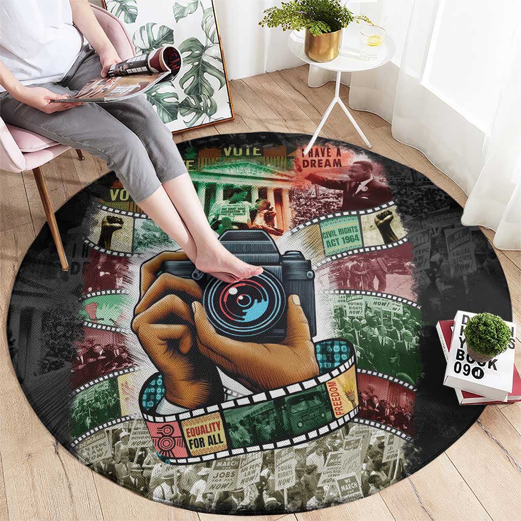 Heritage in Frames Civil Rights Leaders Round Carpet African-American Photography