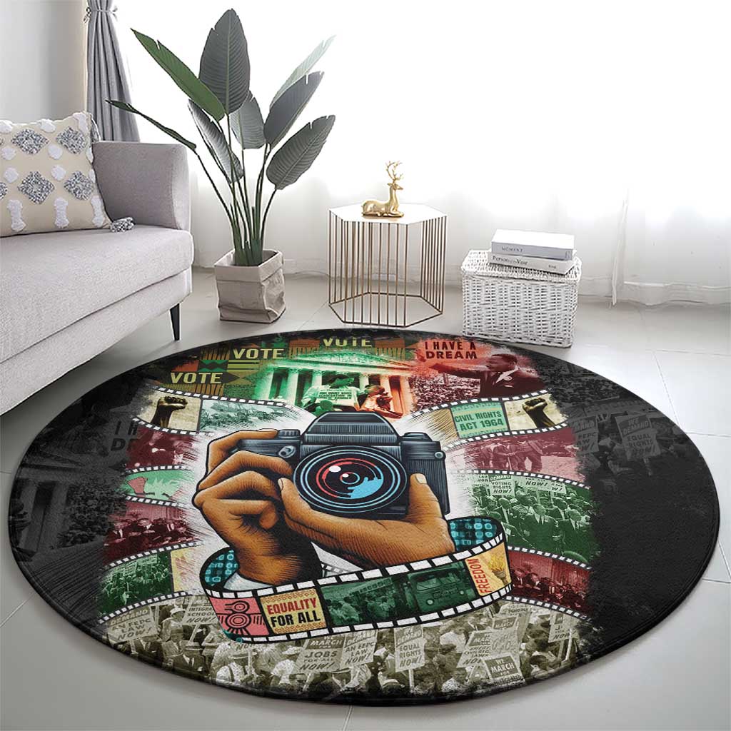 Heritage in Frames Civil Rights Leaders Round Carpet African-American Photography