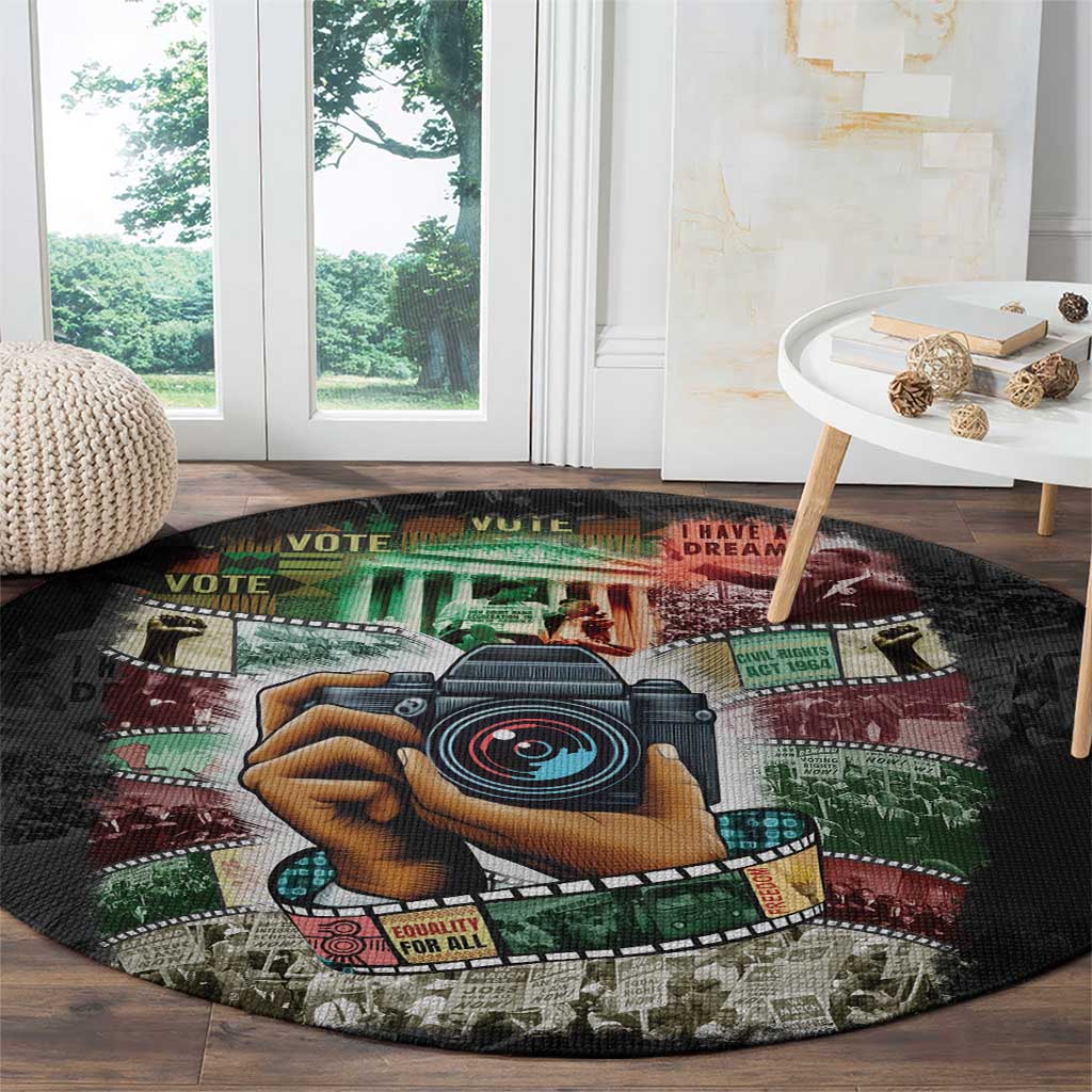 Heritage in Frames Civil Rights Leaders Round Carpet African-American Photography