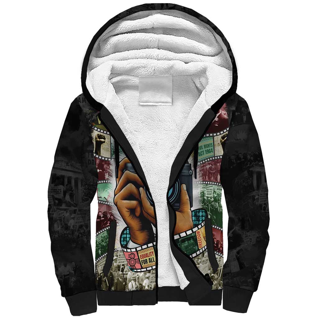 Heritage in Frames Civil Rights Leaders Sherpa Hoodie African-American Photography - Wonder Print Shop