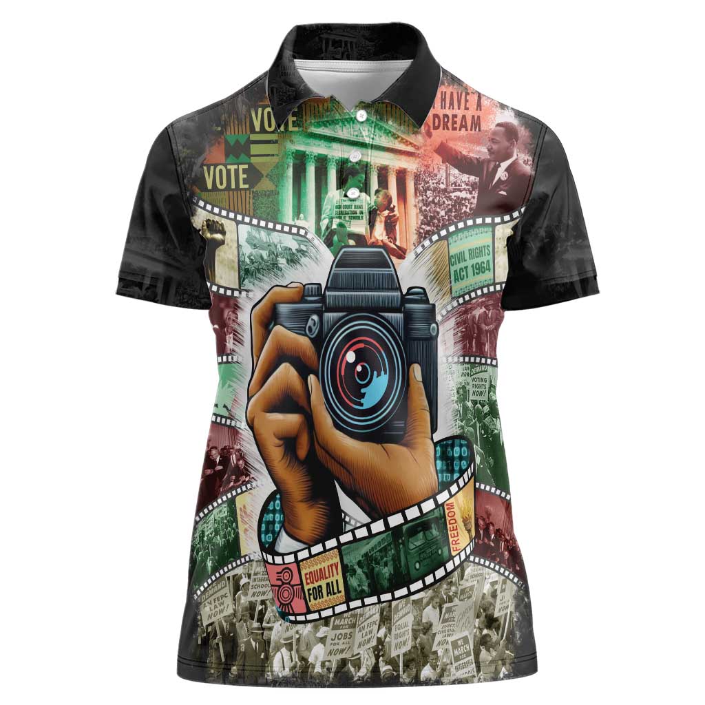 Heritage in Frames Civil Rights Leaders Women Polo Shirt African-American Photography - Wonder Print Shop