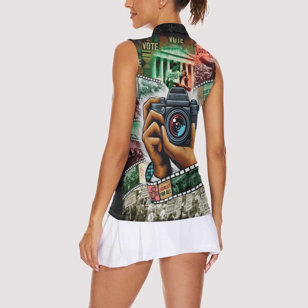 Heritage in Frames Civil Rights Leaders Women Sleeveless Polo Shirt African-American Photography - Wonder Print Shop