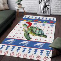 Turtle Xmas Area Rug Green Sea Turtle Merry Christmas - Wonder Print Shop