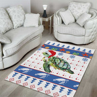 Turtle Xmas Area Rug Green Sea Turtle Merry Christmas - Wonder Print Shop