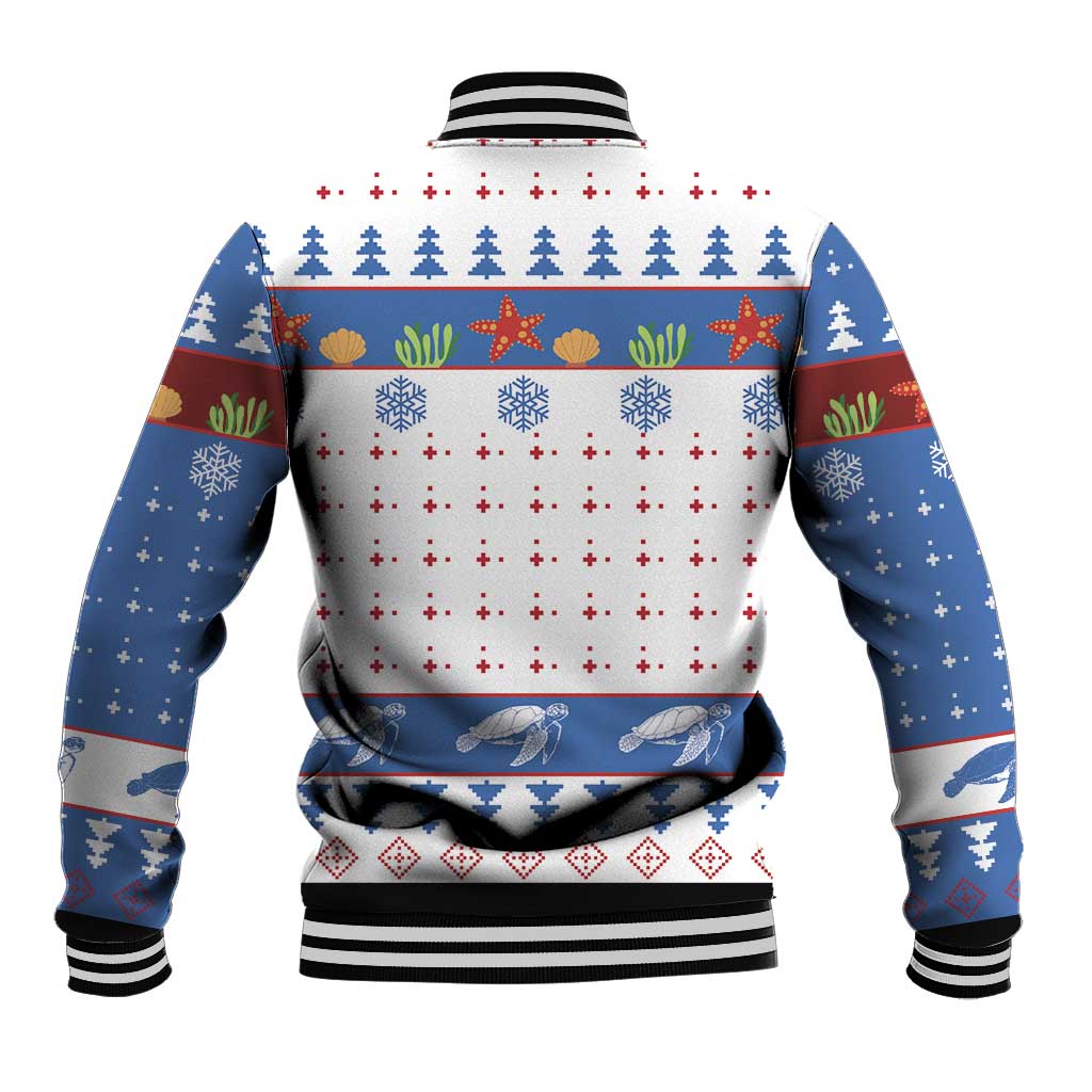 Turtle Xmas Baseball Jacket Green Sea Turtle Merry Christmas - Wonder Print Shop