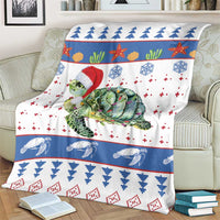 Turtle Xmas Blanket Green Sea Turtle Merry Christmas