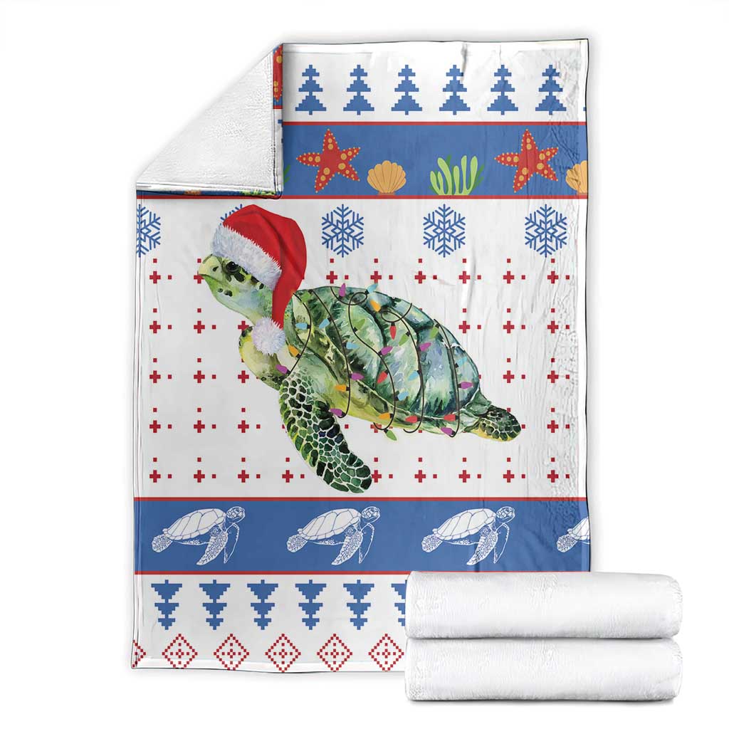 Turtle Xmas Blanket Green Sea Turtle Merry Christmas