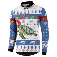 Turtle Xmas Button Sweatshirt Green Sea Turtle Merry Christmas - Wonder Print Shop