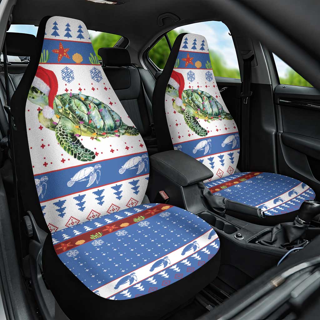 Turtle Xmas Car Seat Cover Green Sea Turtle Merry Christmas - Wonder Print Shop
