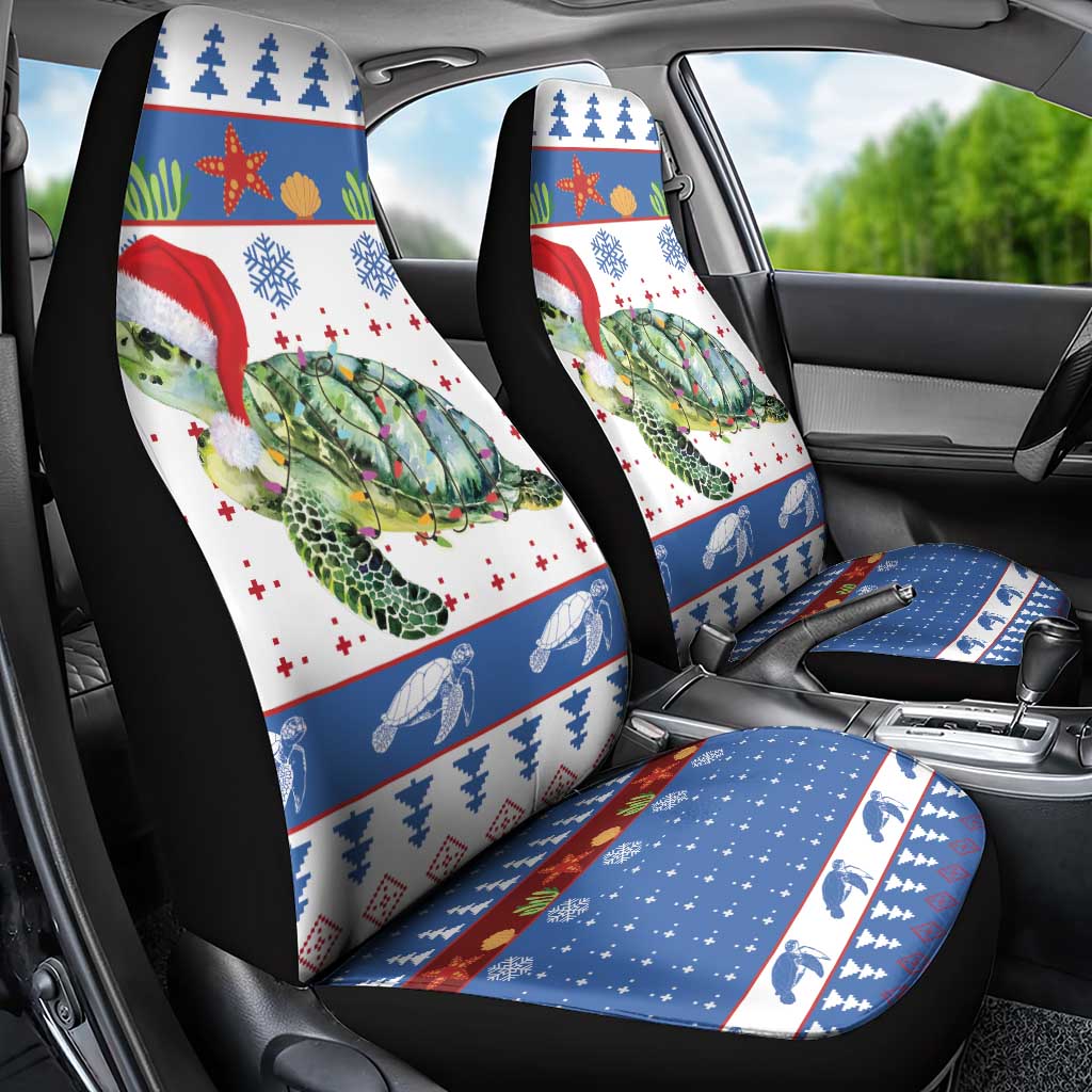 Turtle Xmas Car Seat Cover Green Sea Turtle Merry Christmas - Wonder Print Shop
