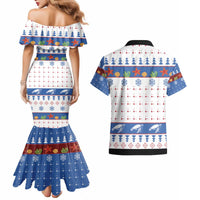 Turtle Xmas Couples Matching Mermaid Dress and Hawaiian Shirt Green Sea Turtle Merry Christmas - Wonder Print Shop