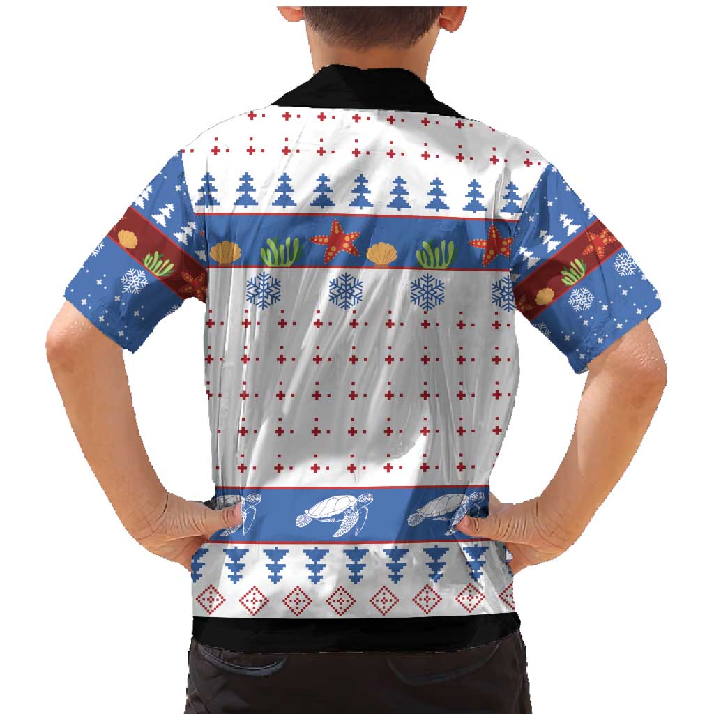 Turtle Xmas Family Matching Mermaid Dress and Hawaiian Shirt Green Sea Turtle Merry Christmas - Wonder Print Shop