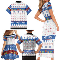 Turtle Xmas Family Matching Short Sleeve Bodycon Dress and Hawaiian Shirt Green Sea Turtle Merry Christmas - Wonder Print Shop