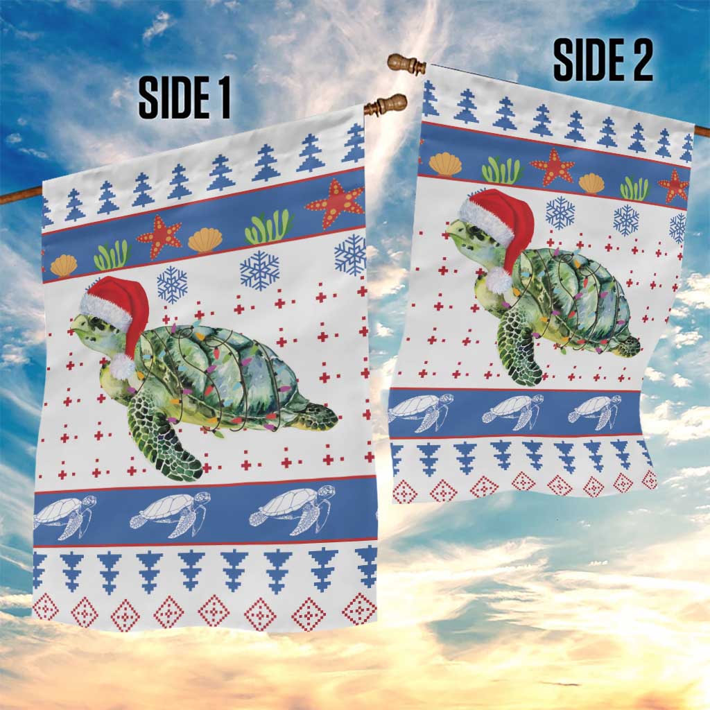 Turtle Xmas Garden Flag Green Sea Turtle Merry Christmas - Wonder Print Shop