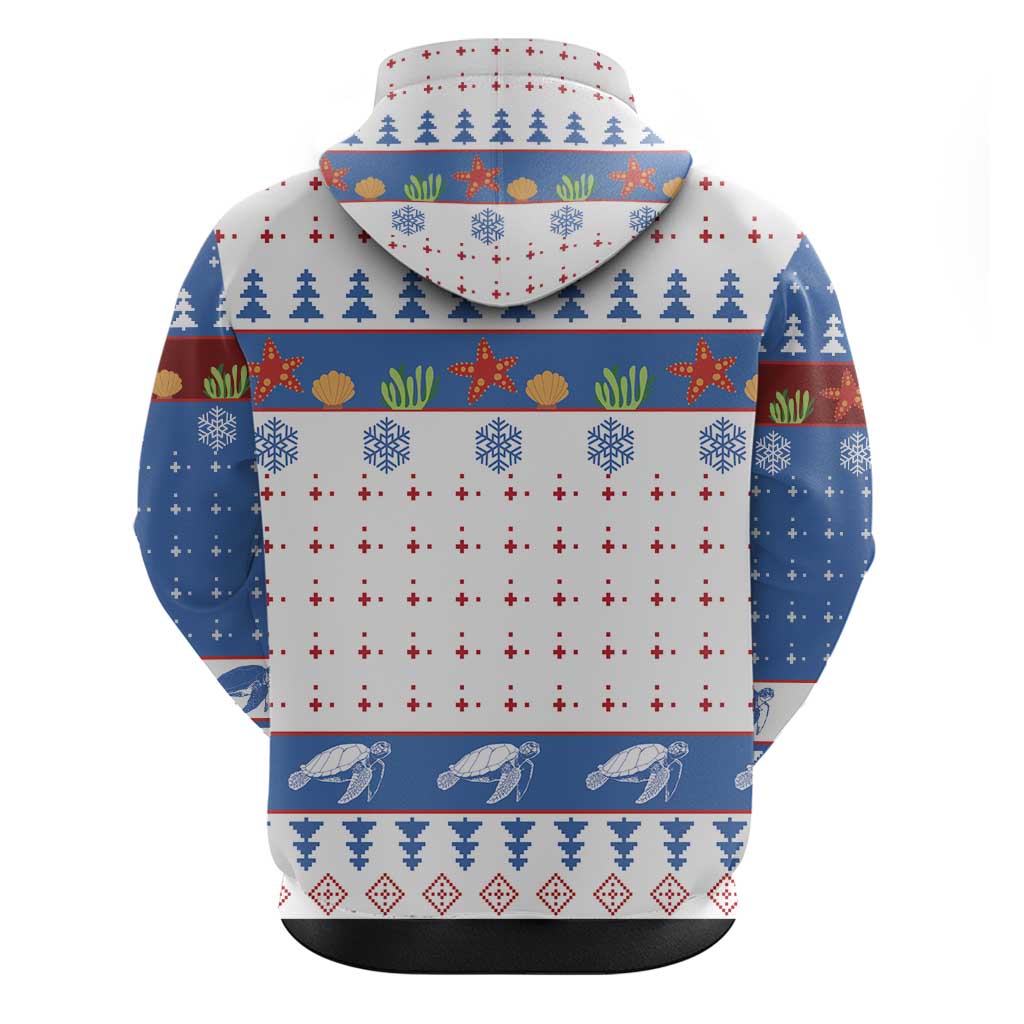Turtle Xmas Hoodie Green Sea Turtle Merry Christmas - Wonder Print Shop
