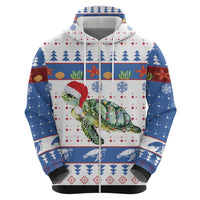 Turtle Xmas Hoodie Green Sea Turtle Merry Christmas - Wonder Print Shop