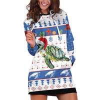 Turtle Xmas Hoodie Dress Green Sea Turtle Merry Christmas - Wonder Print Shop