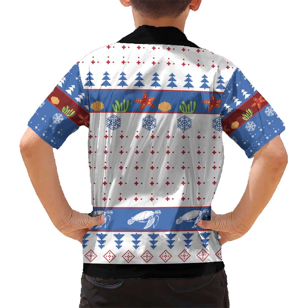 Turtle Xmas Kid Hawaiian Shirt Green Sea Turtle Merry Christmas - Wonder Print Shop