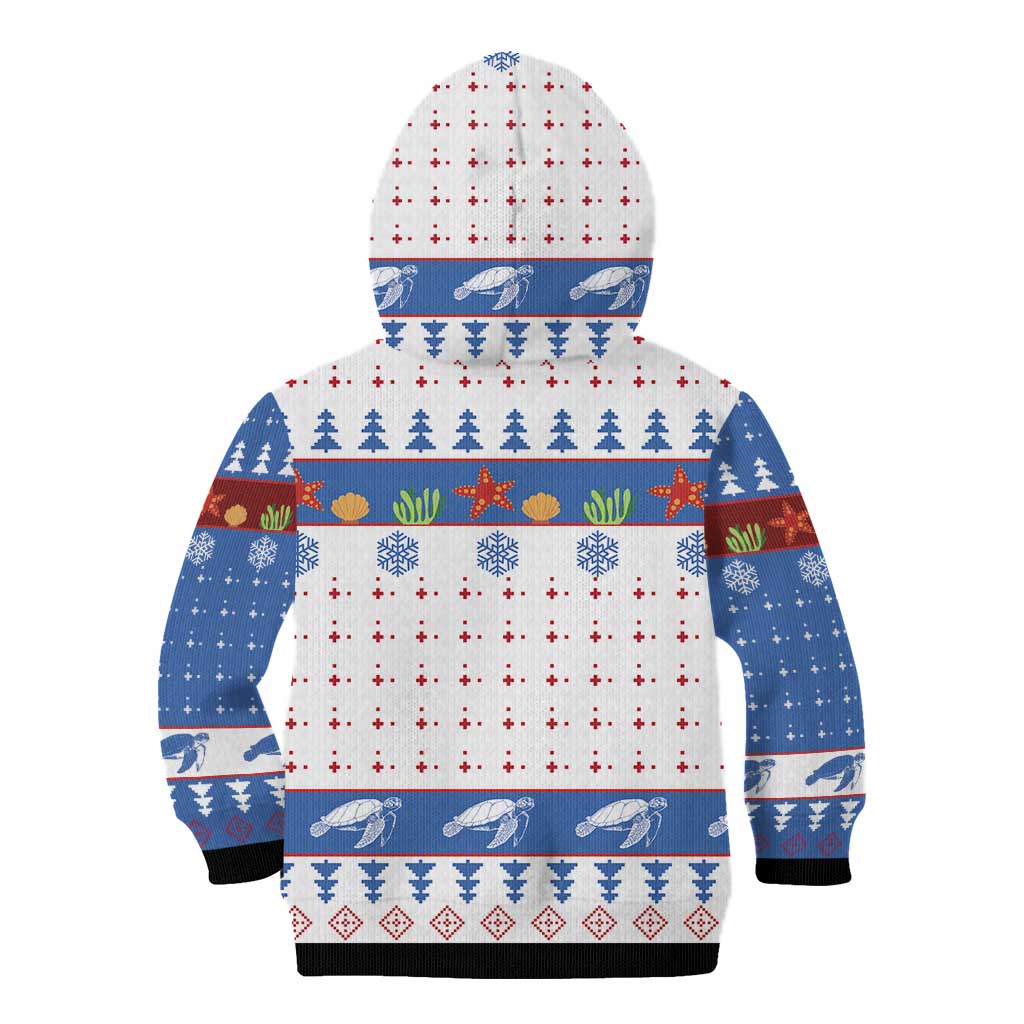 Turtle Xmas Kid Hoodie Green Sea Turtle Merry Christmas - Wonder Print Shop
