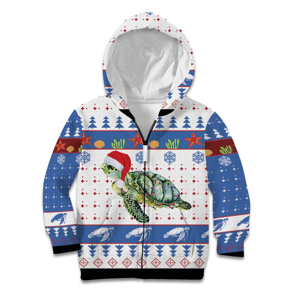 Turtle Xmas Kid Hoodie Green Sea Turtle Merry Christmas - Wonder Print Shop