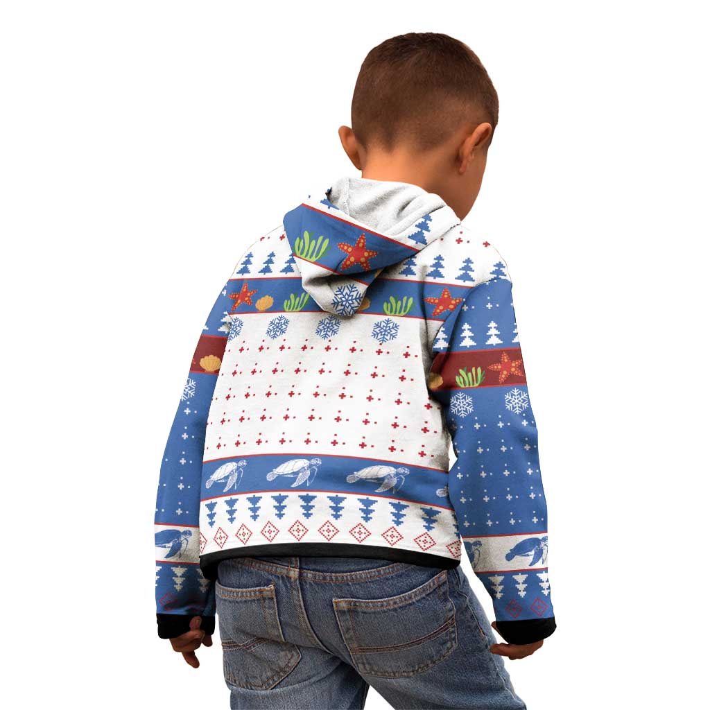 Turtle Xmas Kid Hoodie Green Sea Turtle Merry Christmas - Wonder Print Shop