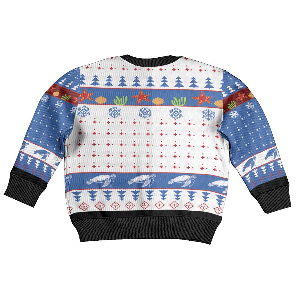 Turtle Xmas Kid Ugly Christmas Sweater Green Sea Turtle Merry Christmas - Wonder Print Shop