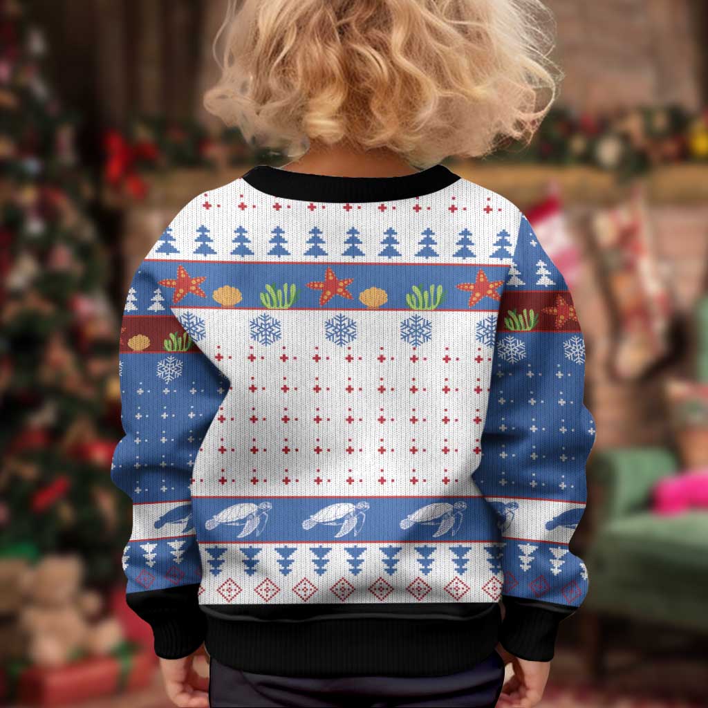 Turtle Xmas Kid Ugly Christmas Sweater Green Sea Turtle Merry Christmas - Wonder Print Shop