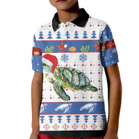 Turtle Xmas Kid Polo Shirt Green Sea Turtle Merry Christmas - Wonder Print Shop