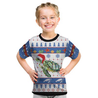 Turtle Xmas Kid T Shirt Green Sea Turtle Merry Christmas - Wonder Print Shop