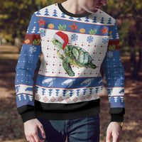 Turtle Xmas Ugly Christmas Sweater Green Sea Turtle Merry Christmas - Wonder Print Shop