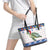 Turtle Xmas Leather Tote Bag Green Sea Turtle Merry Christmas - Wonder Print Shop