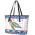 Turtle Xmas Leather Tote Bag Green Sea Turtle Merry Christmas - Wonder Print Shop