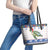 Turtle Xmas Leather Tote Bag Green Sea Turtle Merry Christmas - Wonder Print Shop