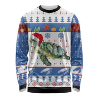 Turtle Xmas Long Sleeve Shirt Green Sea Turtle Merry Christmas - Wonder Print Shop