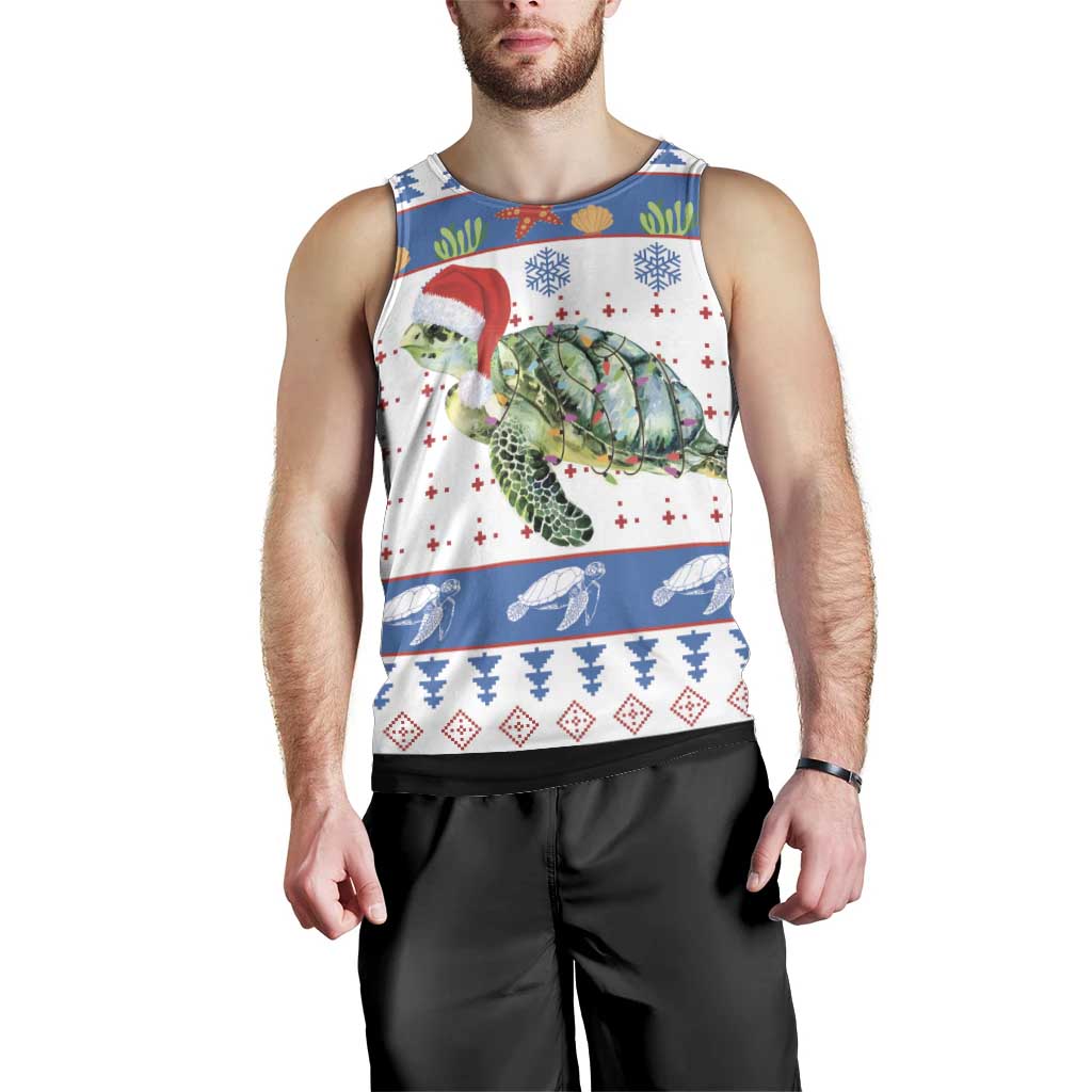 Turtle Xmas Men Tank Top Green Sea Turtle Merry Christmas - Wonder Print Shop