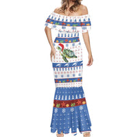 Turtle Xmas Mermaid Dress Green Sea Turtle Merry Christmas - Wonder Print Shop