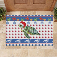Turtle Xmas Rubber Doormat Green Sea Turtle Merry Christmas - Wonder Print Shop