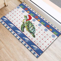 Turtle Xmas Rubber Doormat Green Sea Turtle Merry Christmas - Wonder Print Shop