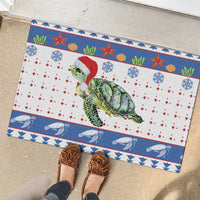 Turtle Xmas Rubber Doormat Green Sea Turtle Merry Christmas - Wonder Print Shop