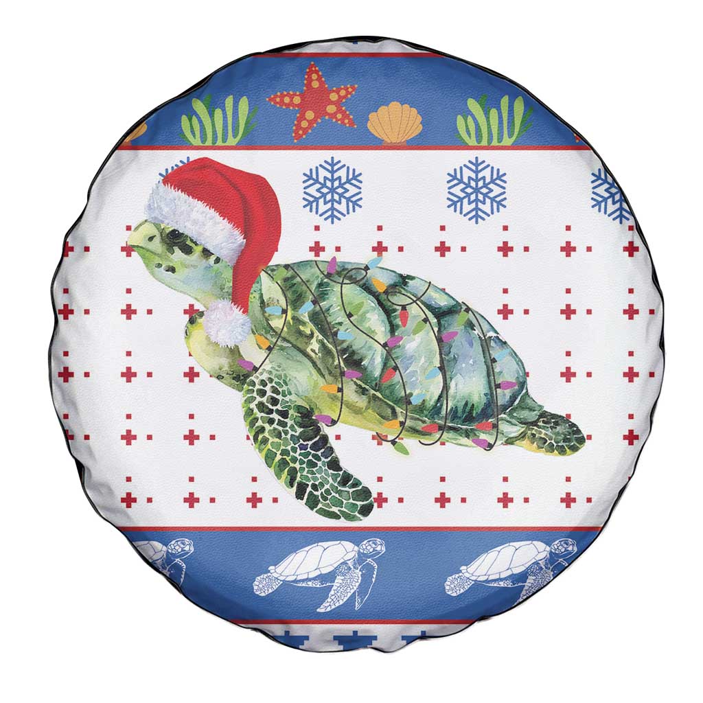 Turtle Xmas Spare Tire Cover Green Sea Turtle Merry Christmas - Wonder Print Shop