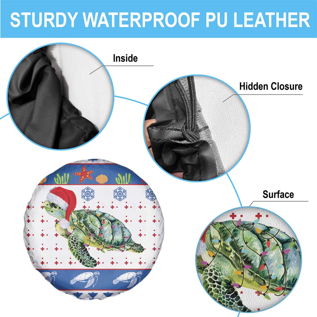 Turtle Xmas Spare Tire Cover Green Sea Turtle Merry Christmas - Wonder Print Shop