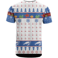 Turtle Xmas T Shirt Green Sea Turtle Merry Christmas - Wonder Print Shop