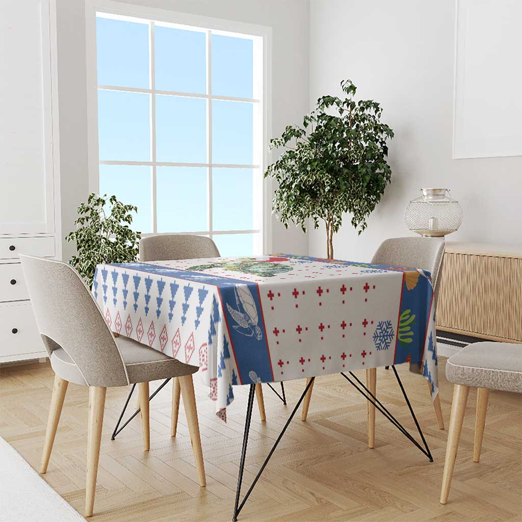 Turtle Xmas Tablecloth Green Sea Turtle Merry Christmas - Wonder Print Shop