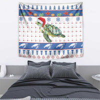 Turtle Xmas Tapestry Green Sea Turtle Merry Christmas - Wonder Print Shop